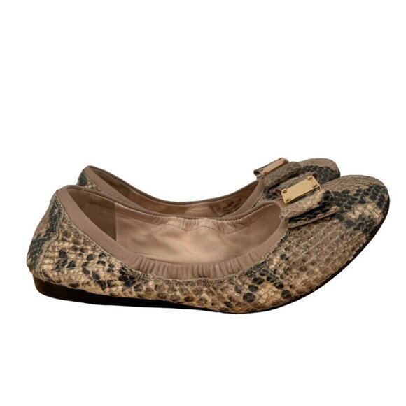 Cole Haan Womens Snakeskin Tali Soft Bow Ballet Flat size 7.5 - Picture 1 of 13